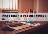 软件开发类公司名称（关于软件开发的公司名称）